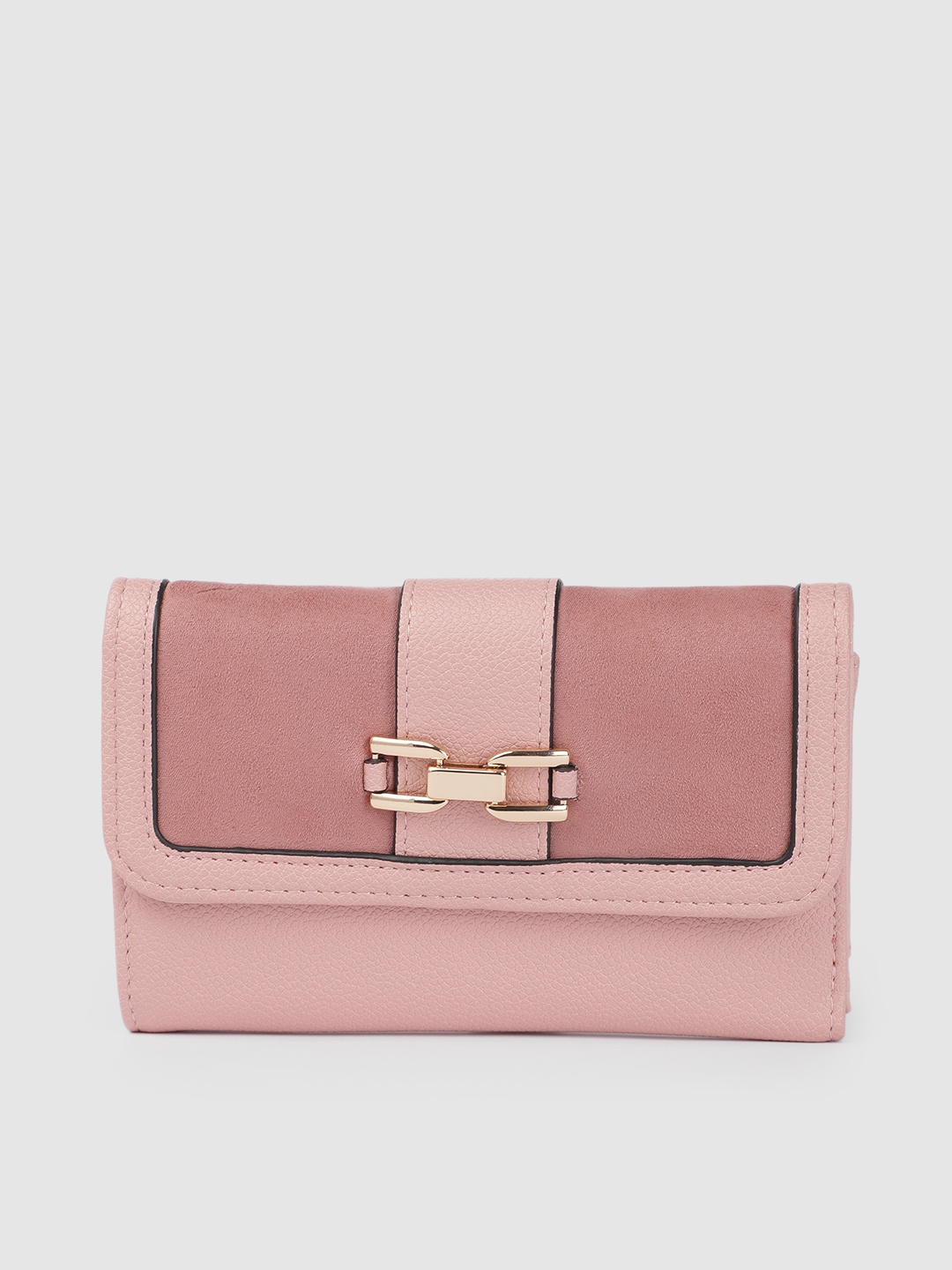 

Accessorize London Women Faux Leather Nude Snaffle Wallet, Pink