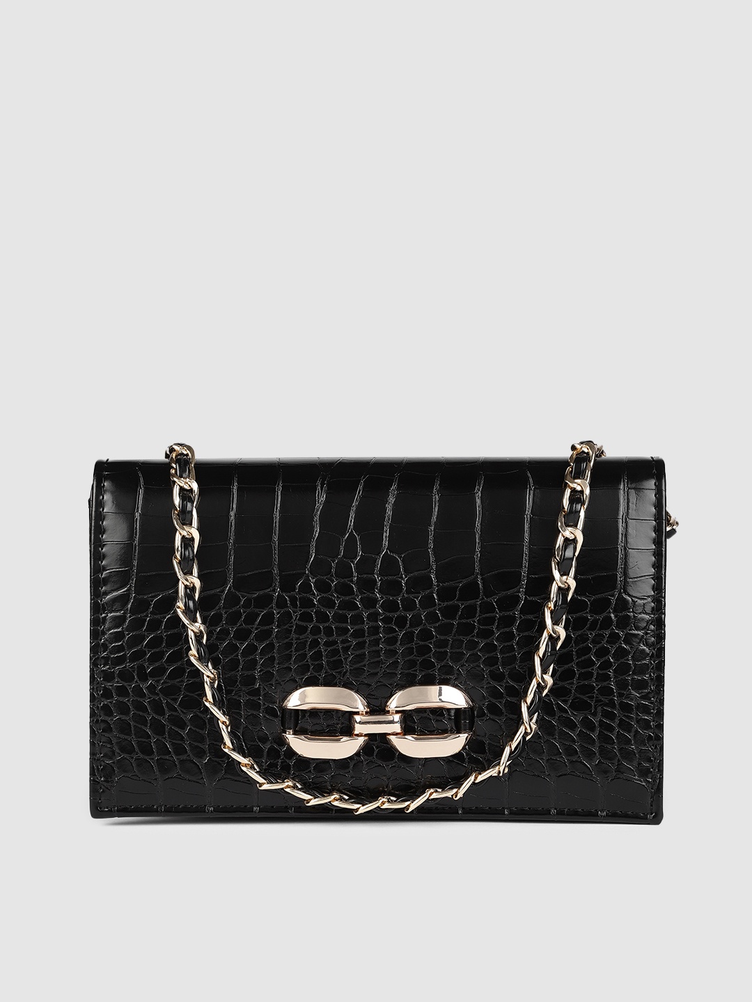 

Accessorize London Women Faux Leather Chain Snaffle Bag, Black