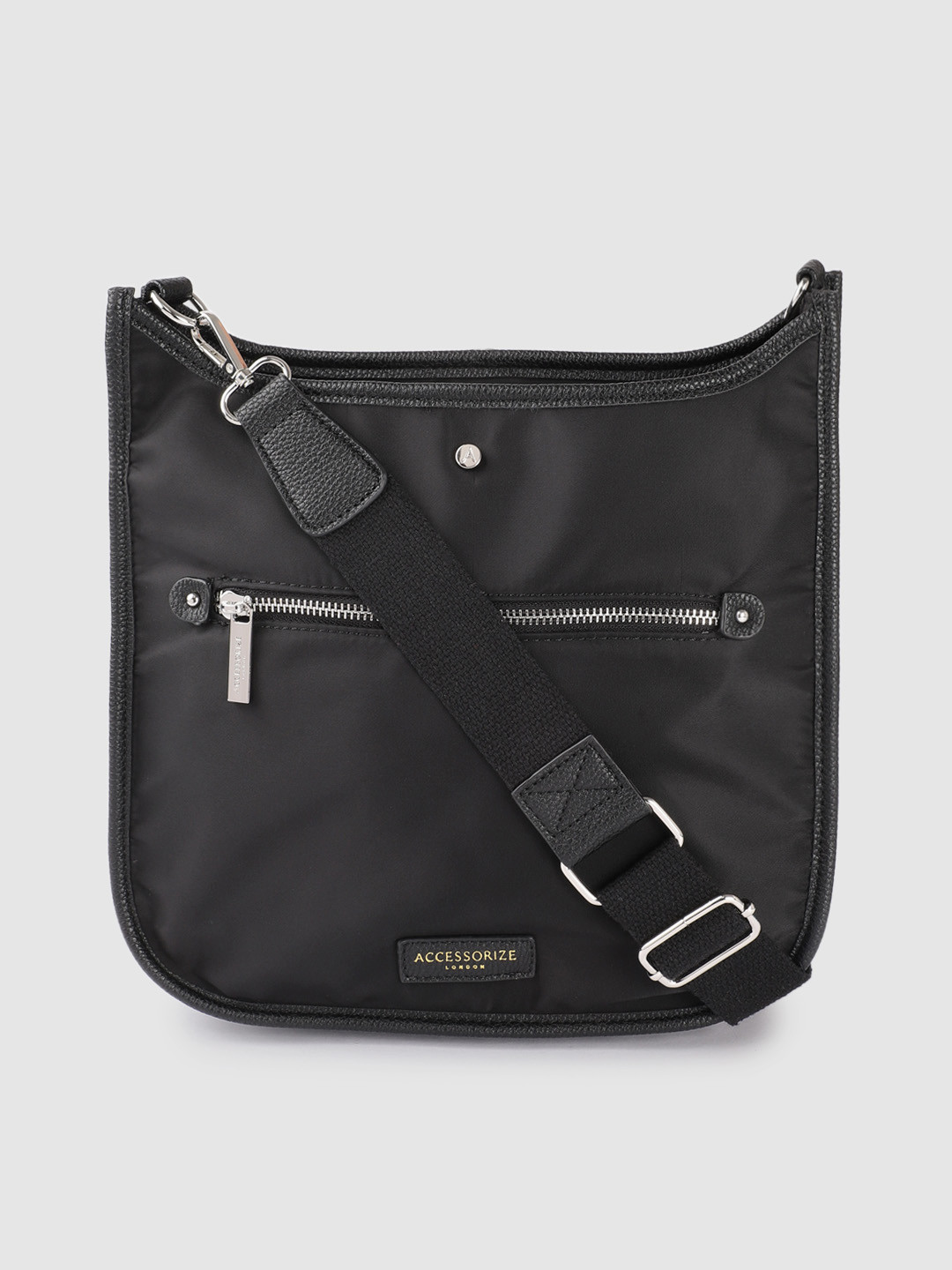 

Accessorize London Women Faux Leather Maci Large Messenger, Black