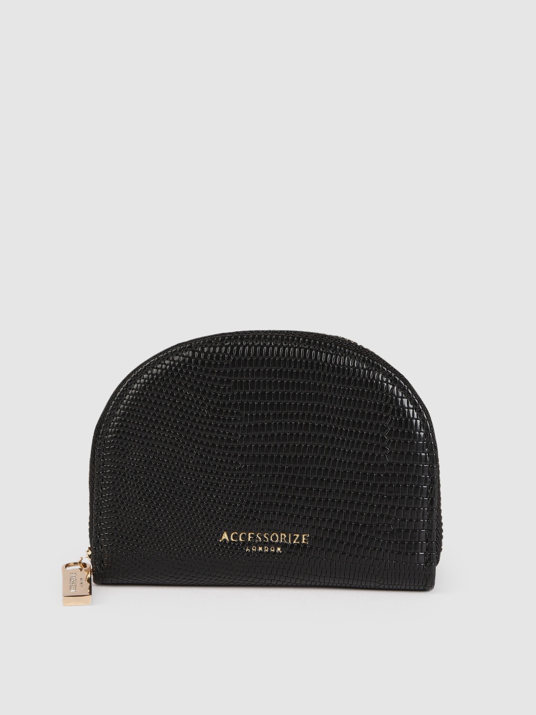 

Accessorize Women Black Animal Textured Zip Around Wallet