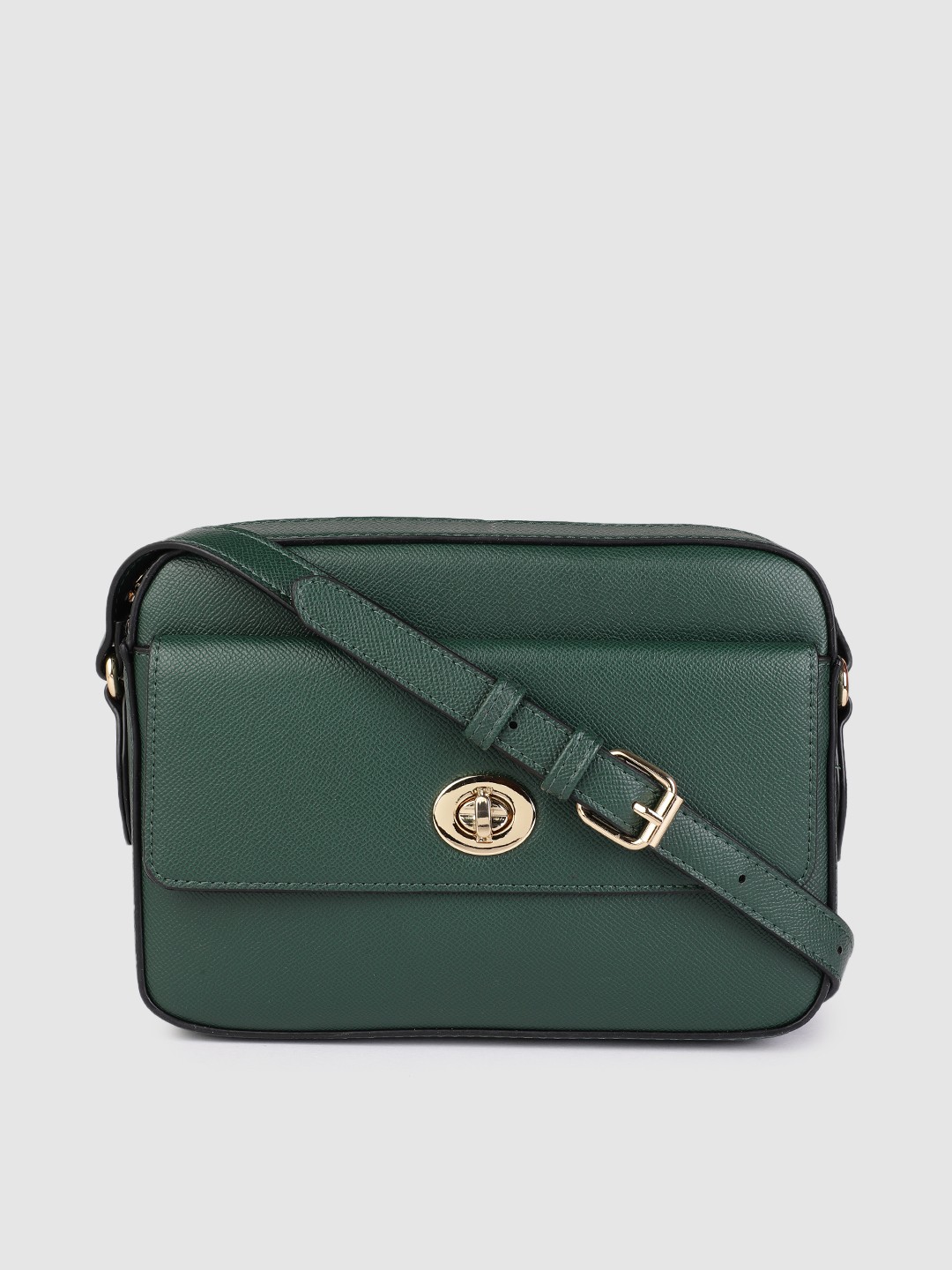 

Accessorize London Women Faux Leather Green Tyler Twistlock Sling Bag