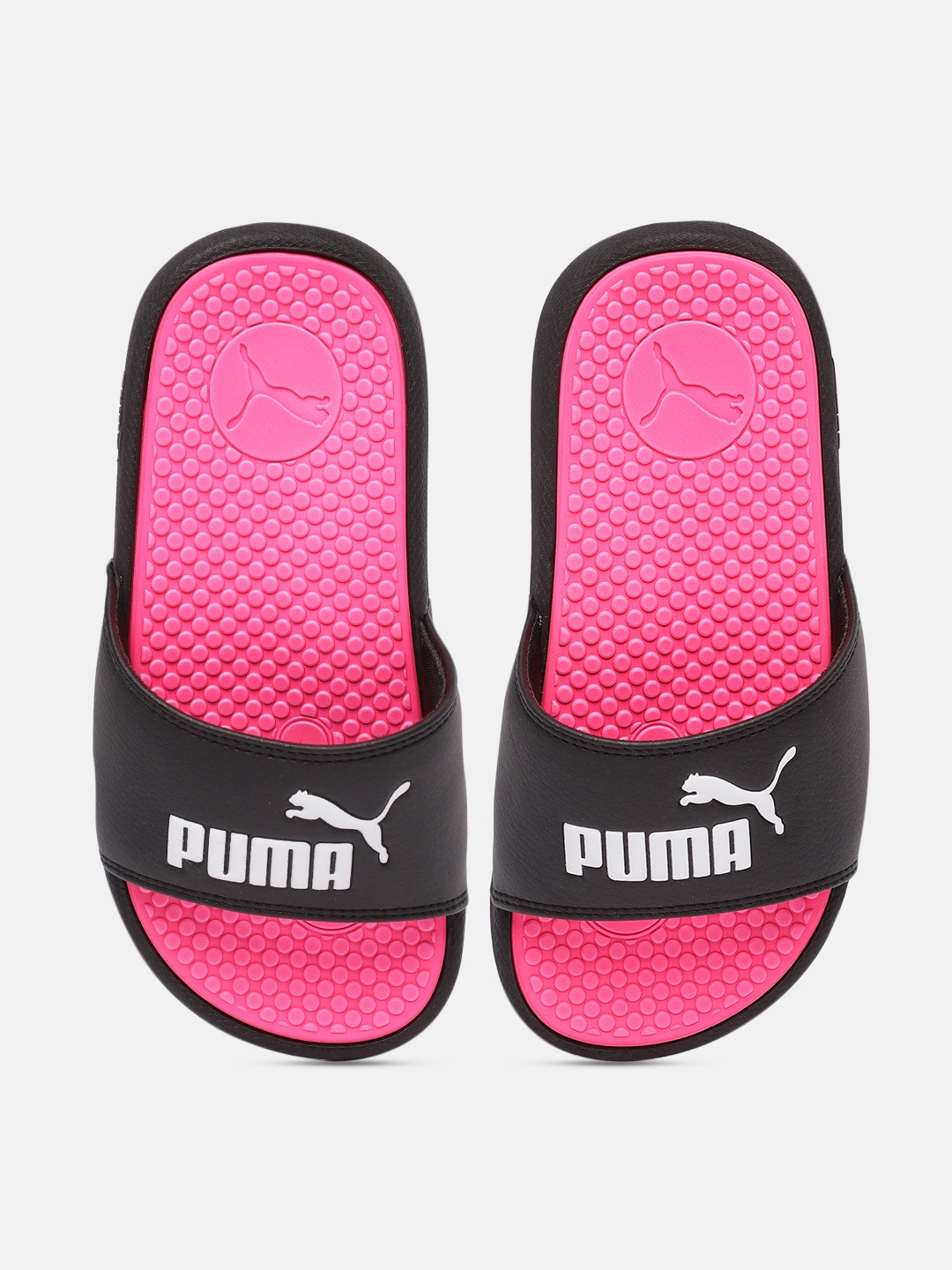 

Puma Kids Black Cool Cat Brand Logo Print Sliders