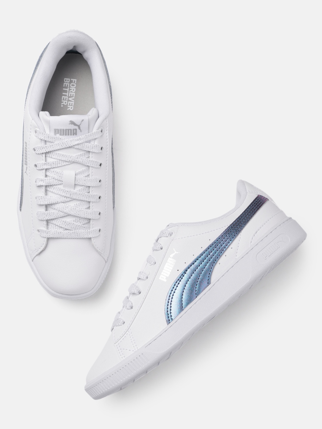 

Puma Girls White Vikky3 Bioluminescence AC Sneakers