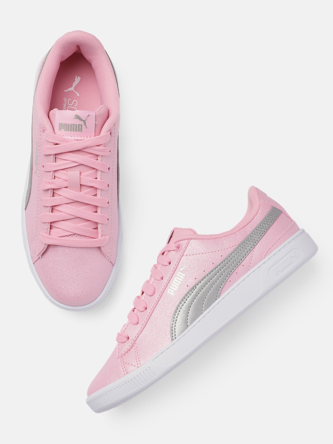 

Puma Girls Pink Vikky v3 Glitz Youth SoftFoam Sneakers