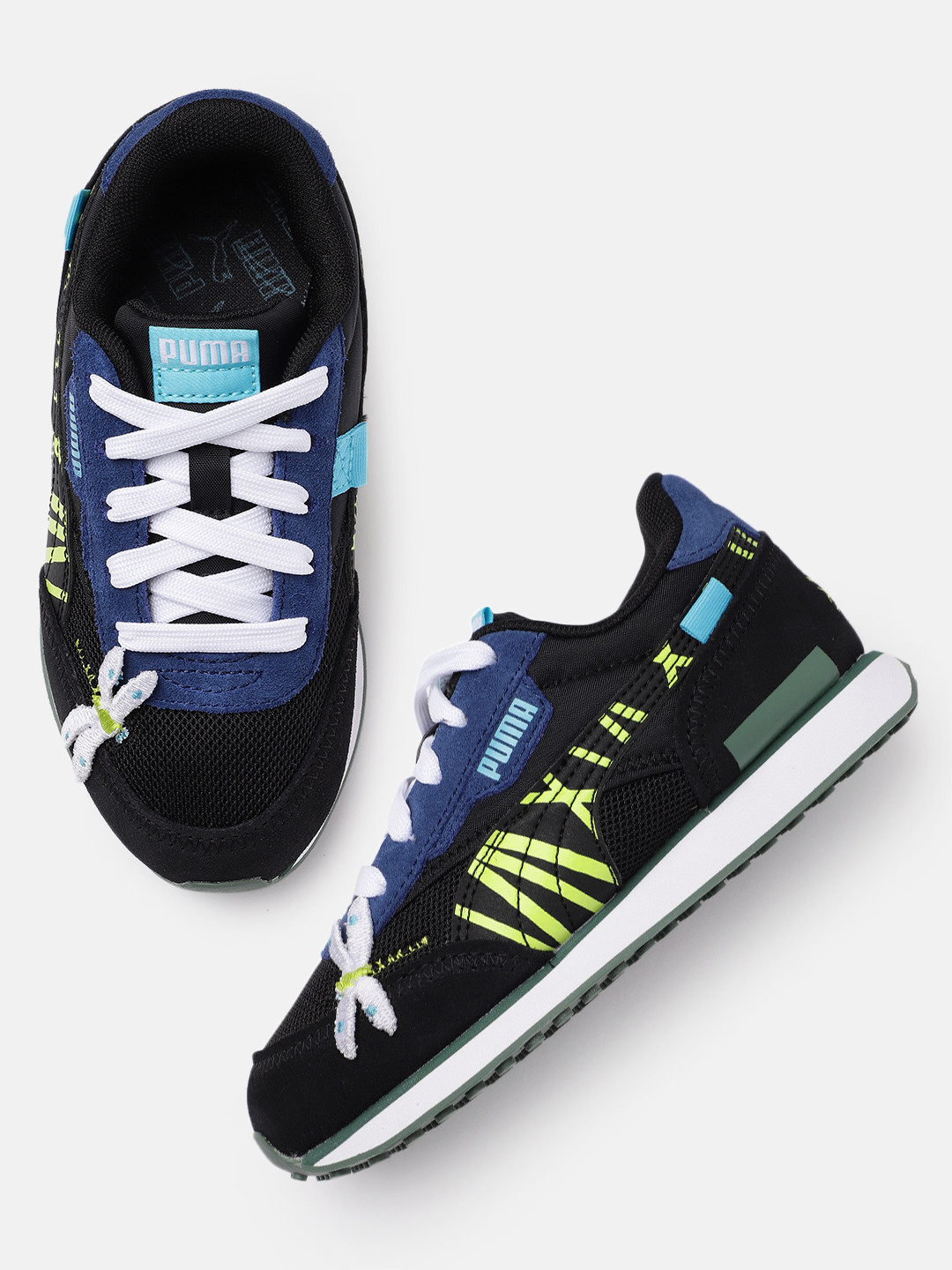 

Puma Kids Unisex Black Textured Future Rider Small World Regular Sneakers