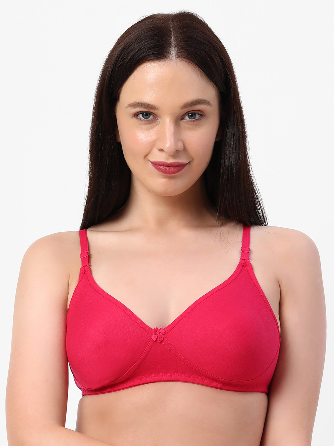 

Planetinner Non Padded Non Wired Every Day Double Layer Moulded T-Shirt Bra TB10, Rose