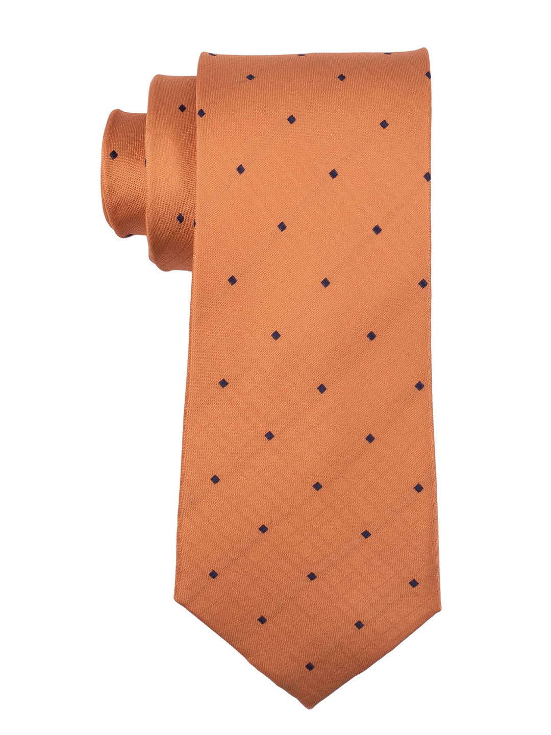 

The Tie Hub Men Orange & Blue Printed Broad Tie