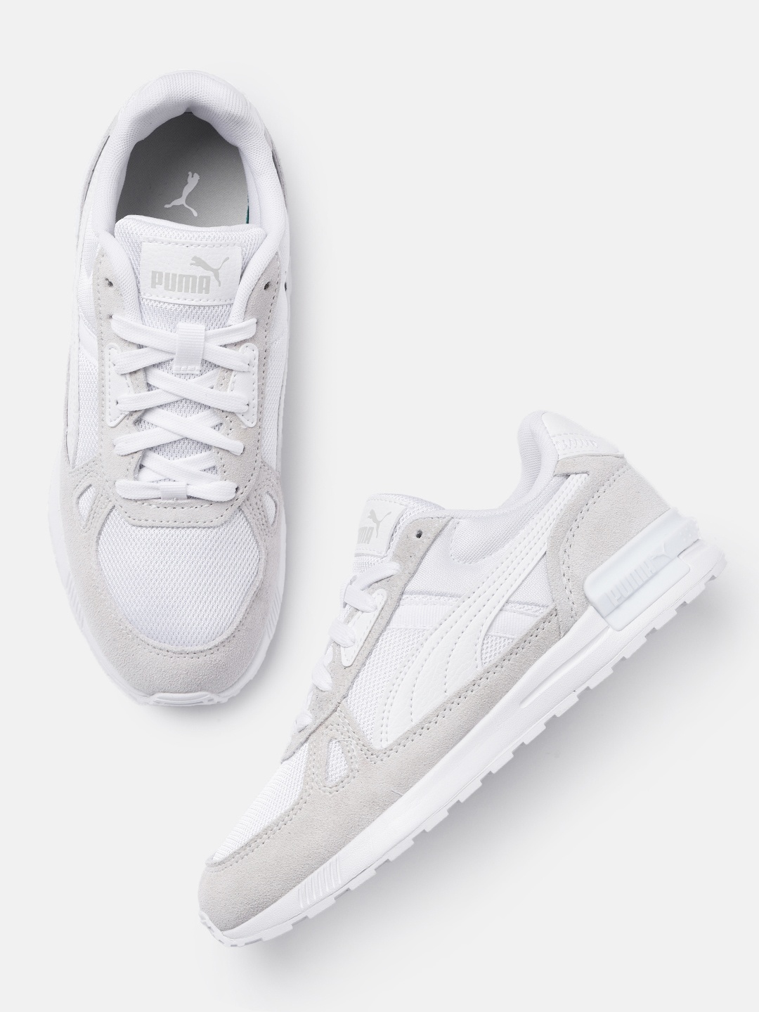 

Puma Unisex White & Grey Graviton Pro SoftFoam Sneakers