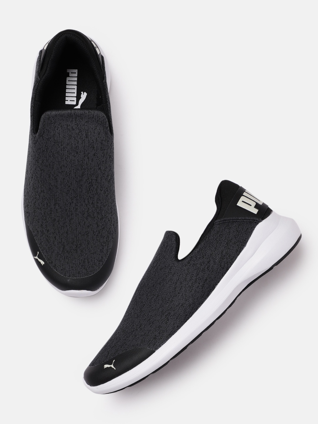 

Puma Men Black Stride Evo v1 Slip-On Sneakers