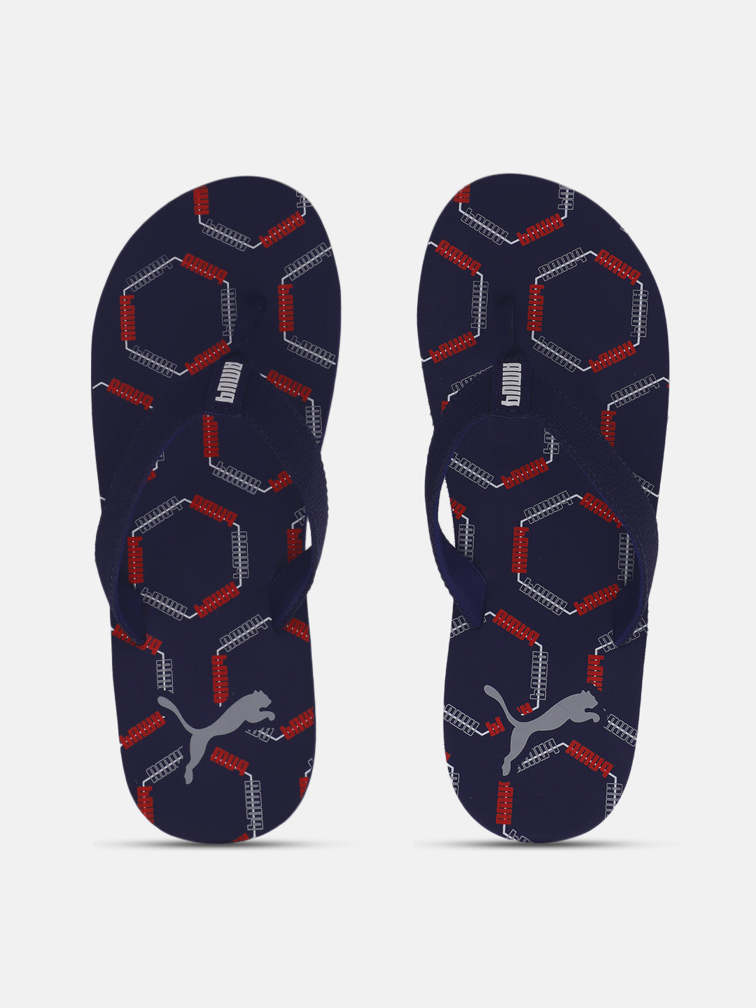 

Puma Men Navy Blue Printed Comfy Thong Flip-Flops