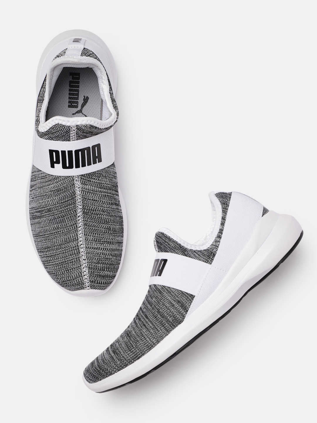 

Puma Men Grey Solid Slip-On Sneakers