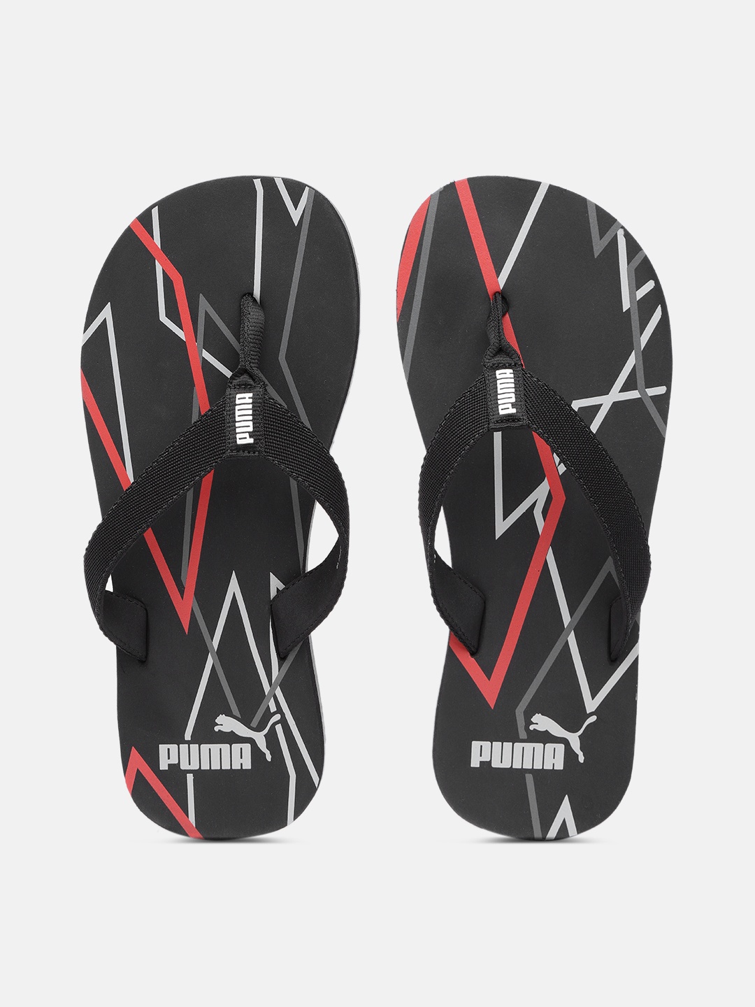 

Puma Unisex Black Pass V2 Printed Thong Flip-Flops