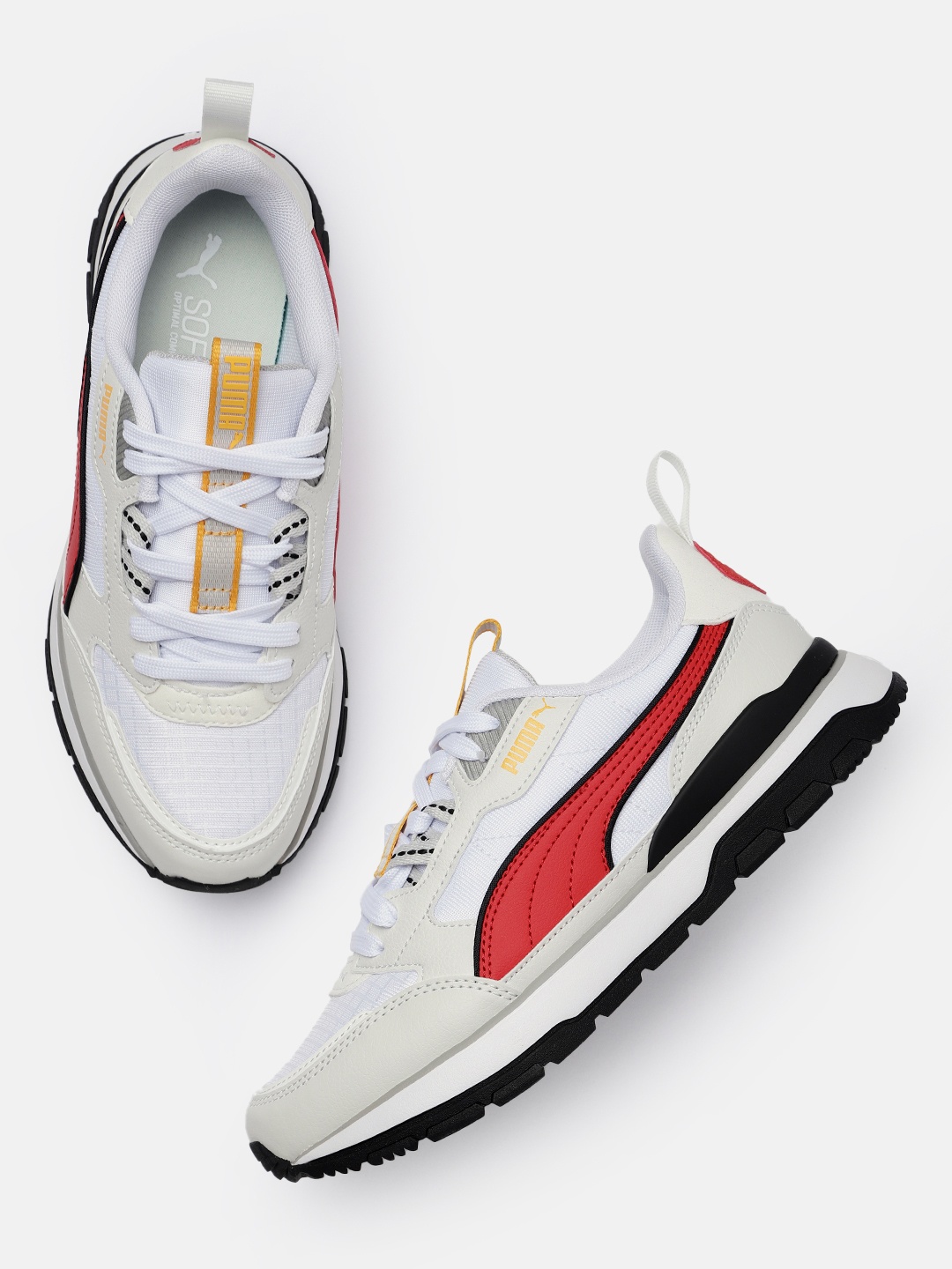 

Puma Unisex Off White & Red Colourblocked Regular R78 Trekking Shoes