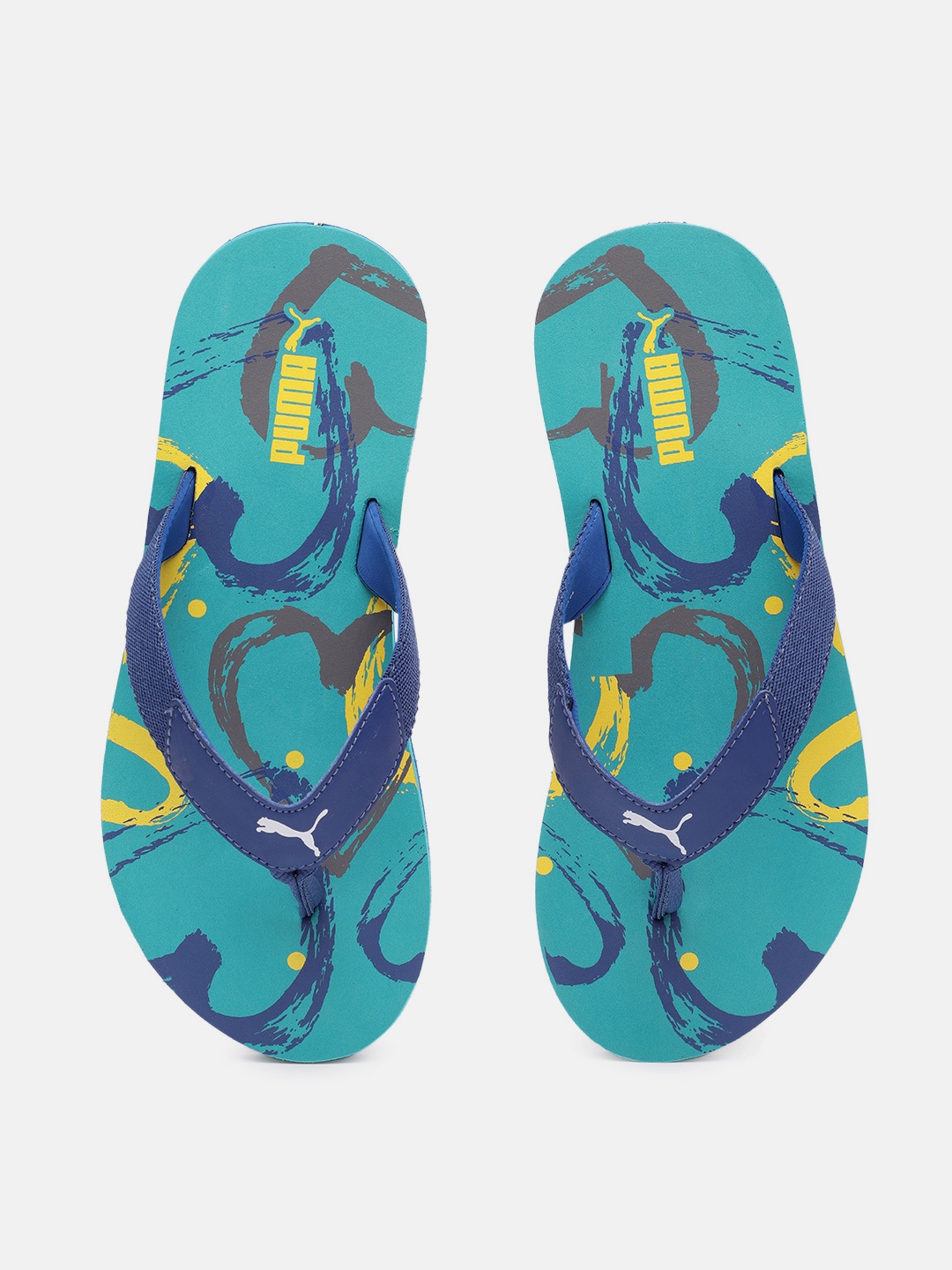 

Puma Unisex Navy Blue & Green Printed Venice Thong Flip Flops