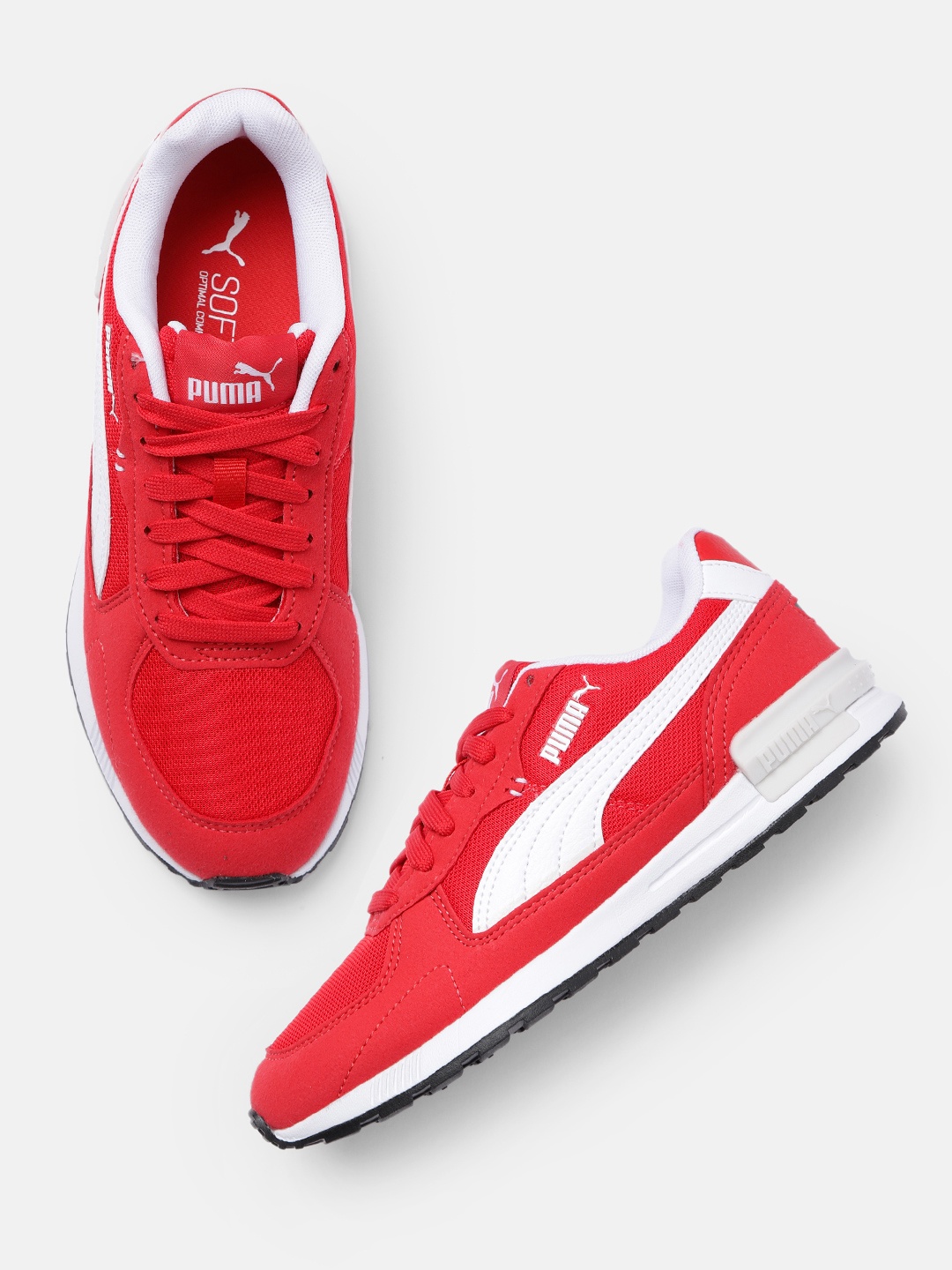 

Puma Unisex Red & White Colourblocked Graviton Sneakers