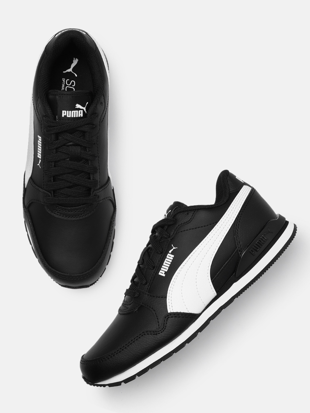 

Puma Unisex Black Solid Regular ST Runner v3 L Casual Sneakers