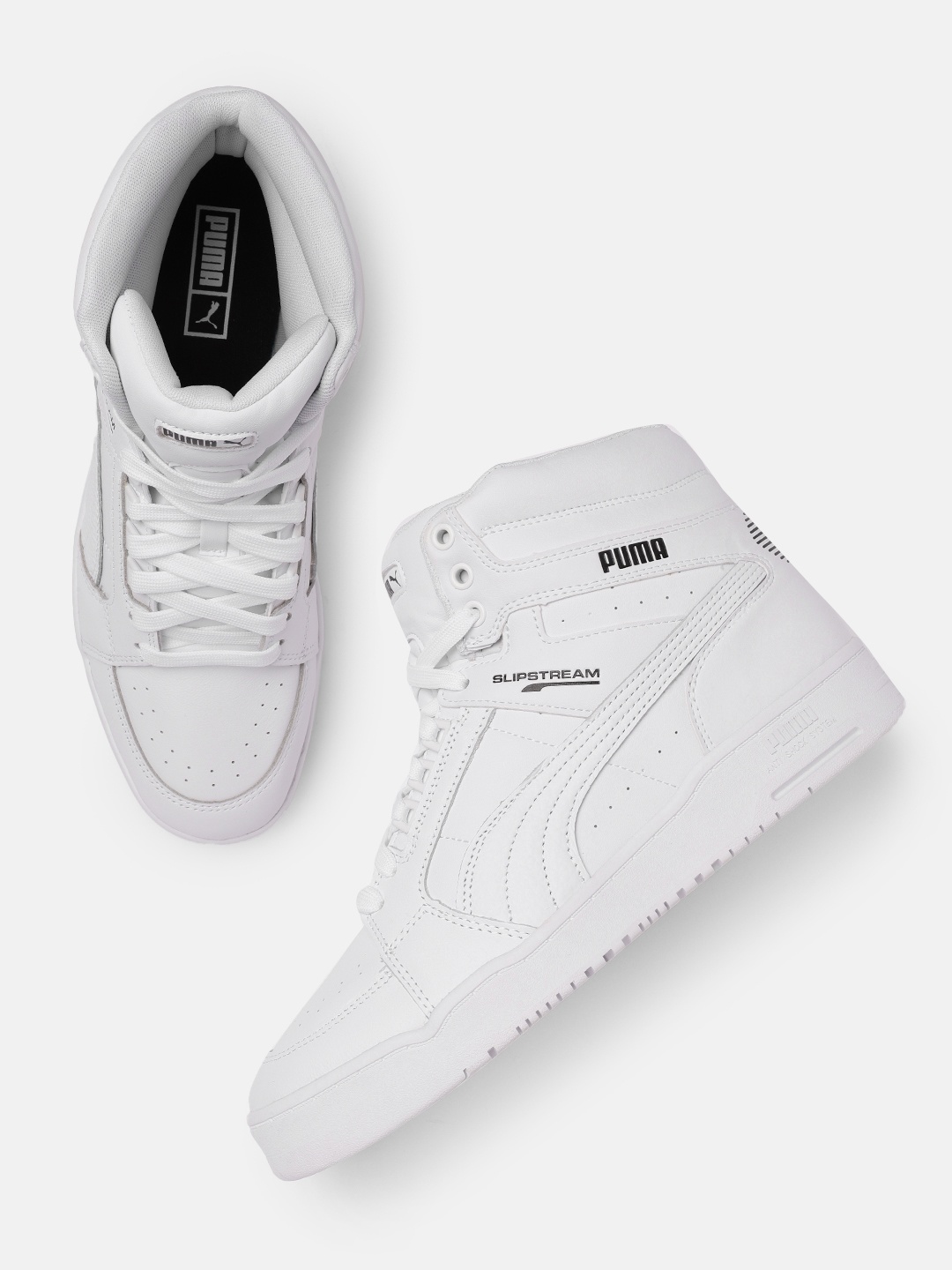 

Puma Unisex White Slipstream Mid Sneakers