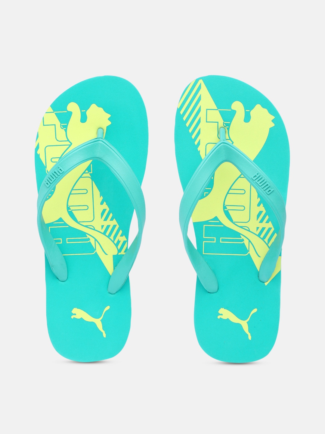 

Puma Men Sea Green & Yellow Leon V3 Brand Logo Printed Thong Flip-Flops