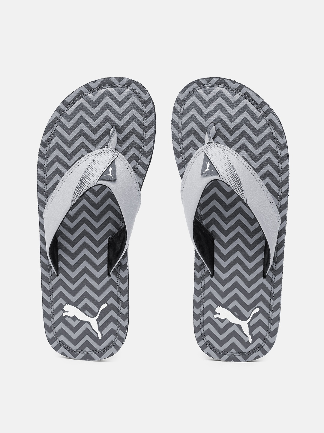 

Puma Men Grey & Black Printed Gregor Thong Flip-Flops