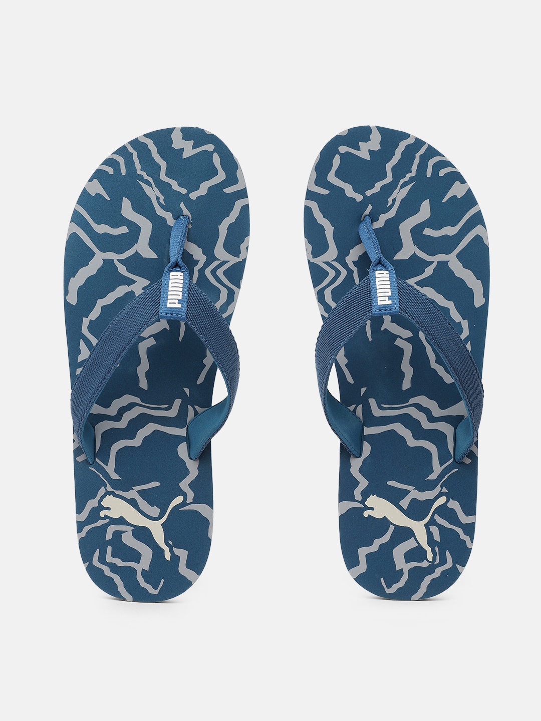 

Puma Men Blue Printed Comfy V2 Thong Flip-Flops