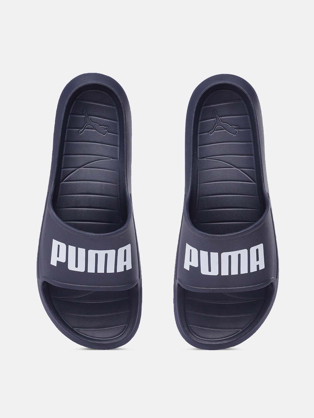 

Puma Unisex Navy Blue Divecat V2 Lite Brand Logo Print Sliders