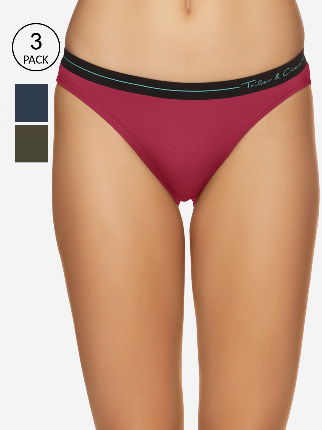

Tailor & Circus Pack of 3 Women Bikini Briefs With Anti-Bacterial BK_3PK_WP_MG_BC, Pink