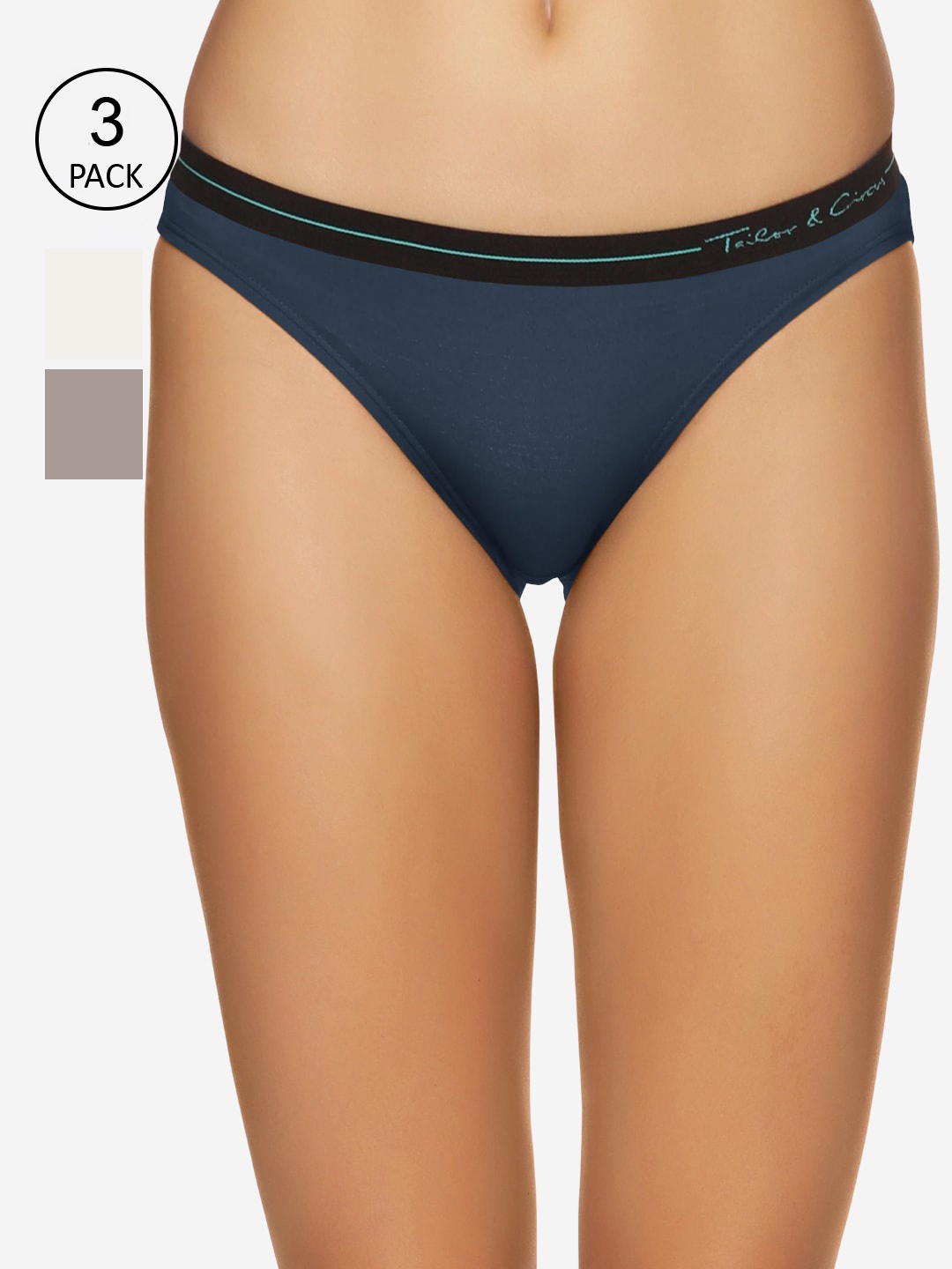 

Tailor & Circus Pack of 3 Blue & Grey Anti-Bacterial Bikini Briefs BK_3PK_BC_GM_IV