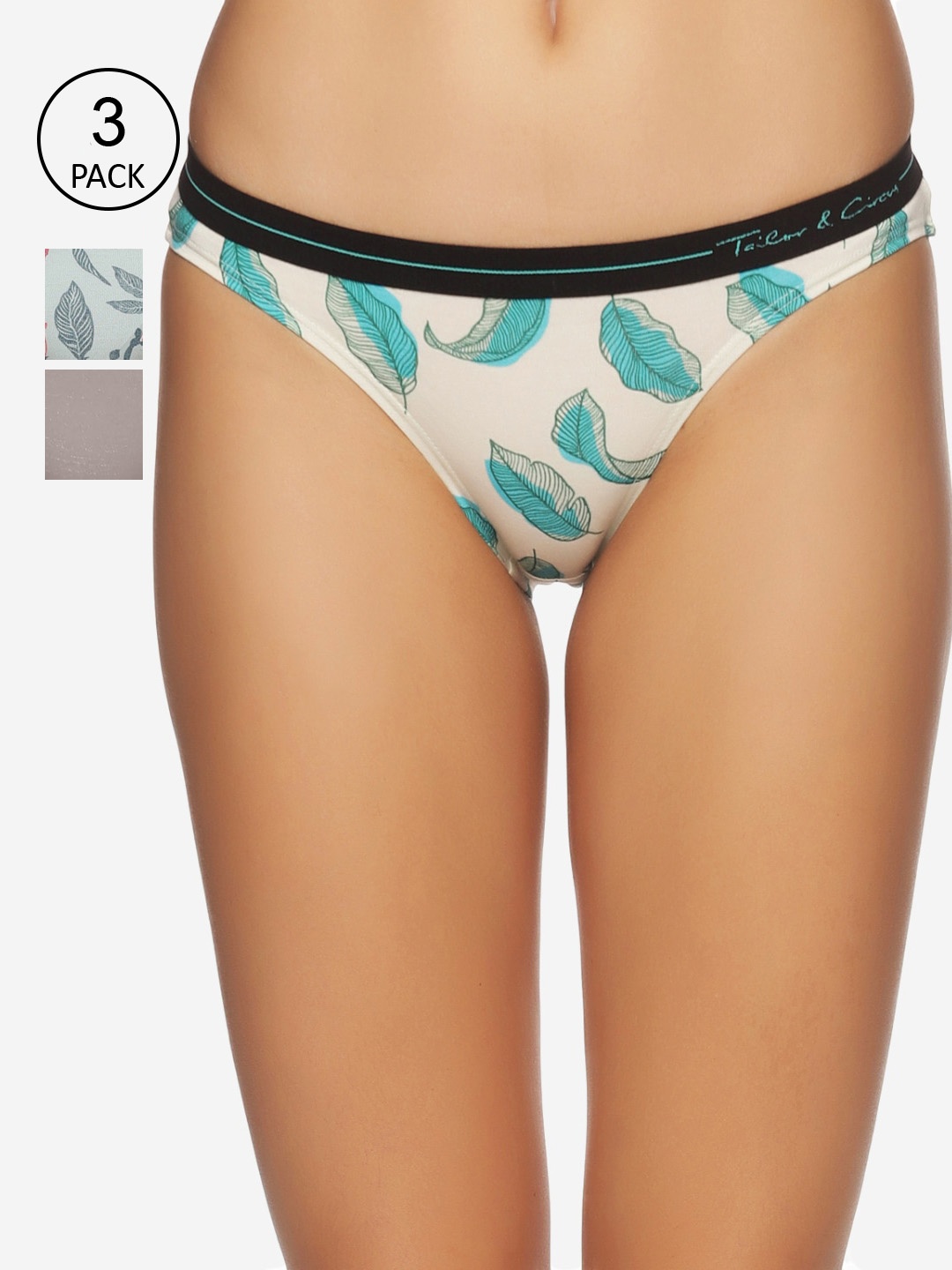 

Tailor & Circus Pack of 3 Women Bikini Briefs Anti-Bacterial BK_3PK_FL_SP_GM, Multi