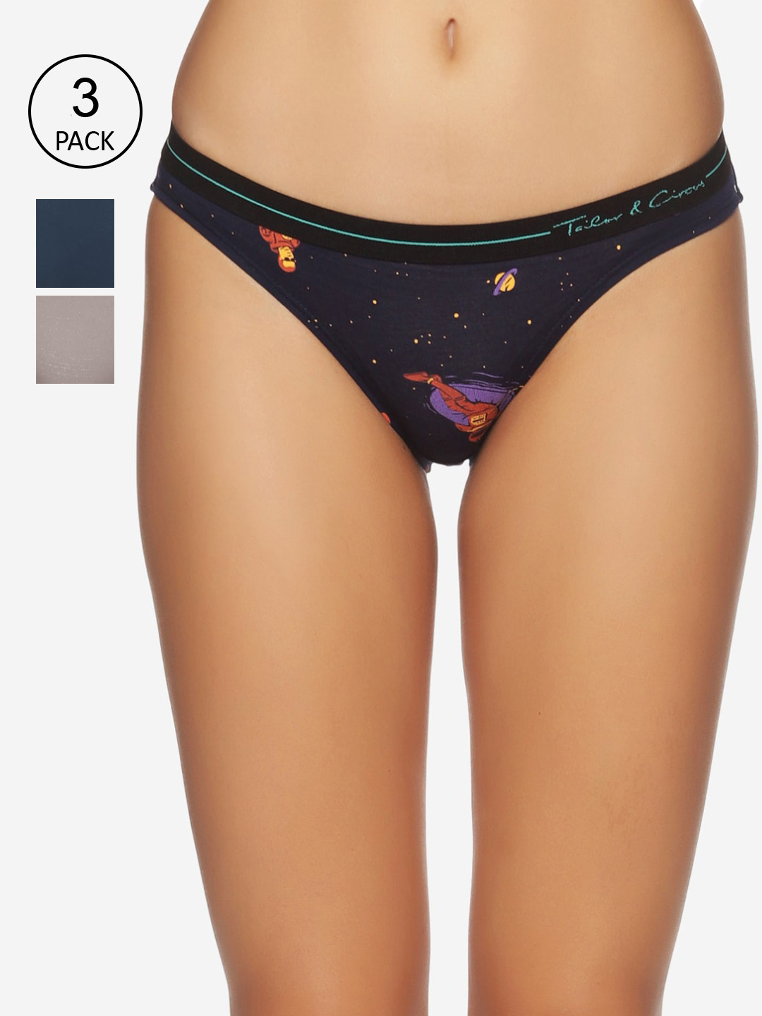 

Tailor & Circus Women Pack Of 3 Assorted Basic Briefs