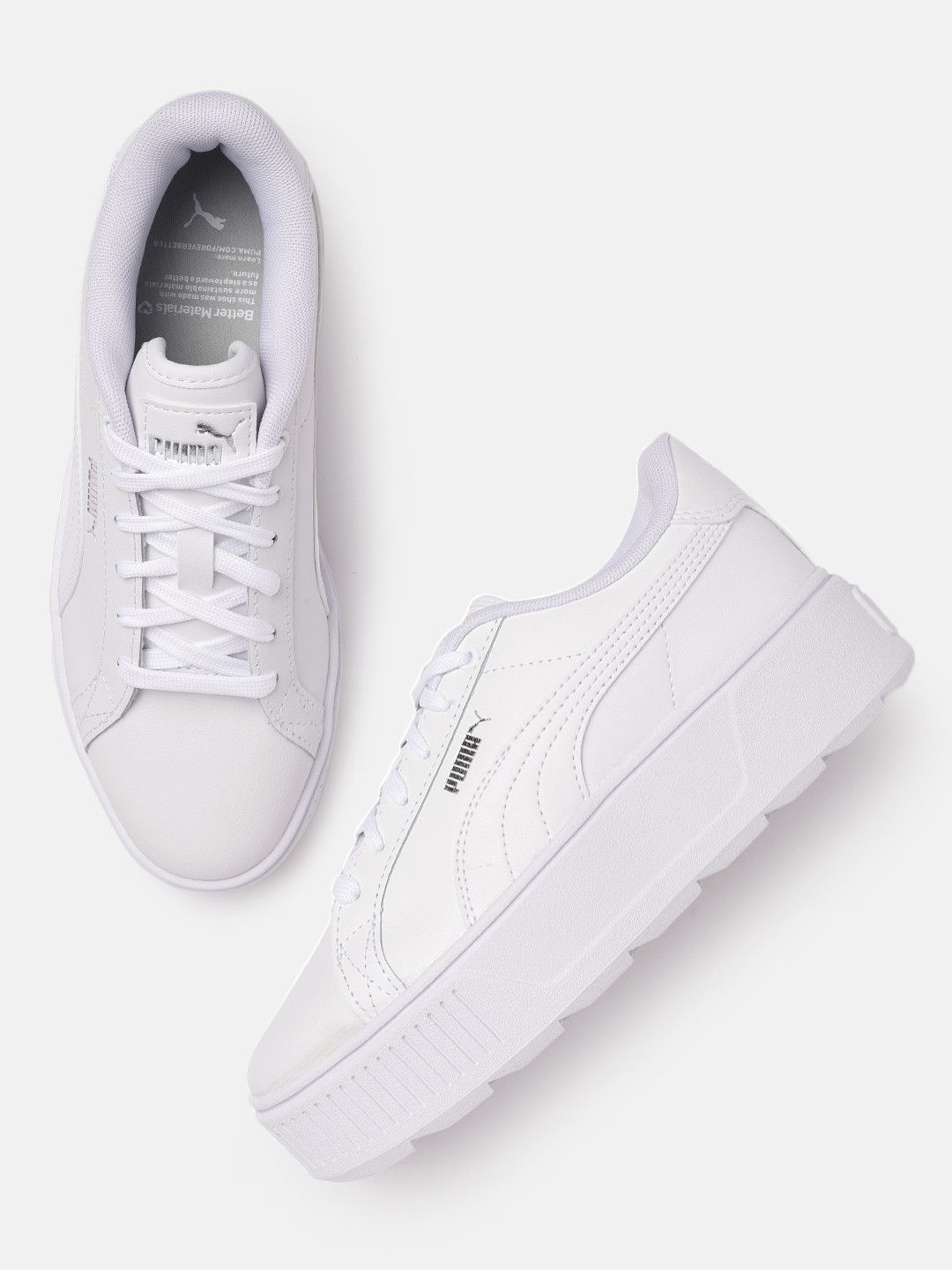 

Puma Women White Karmen Leather Sneakers