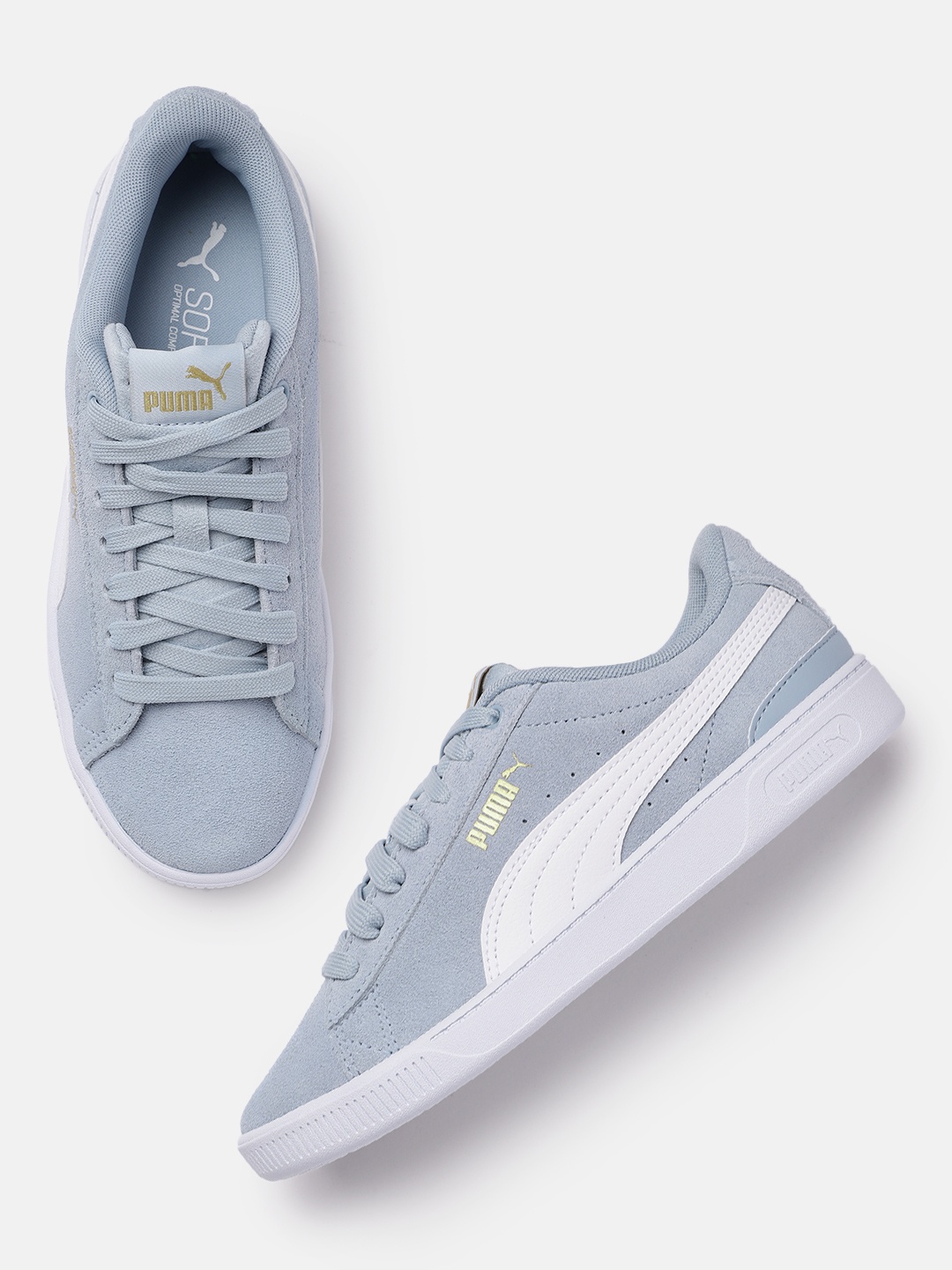 

Puma Women Blue Vikky V3 Leather Sneakers
