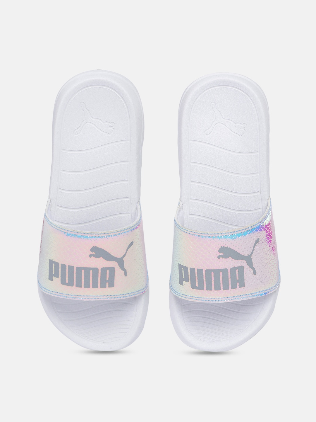 Puma Women Popcat 20 Exotics Sliders, White