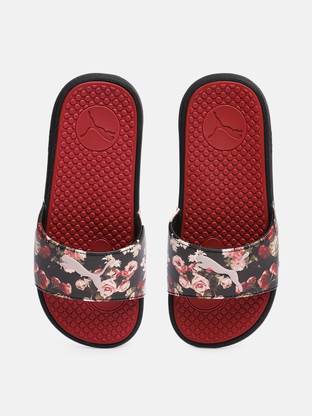 

Puma Women Black & Red Printed Sliders