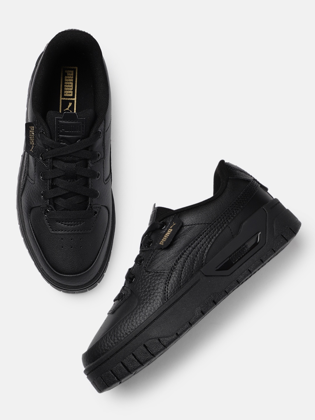 

Puma Women Black Cali Dream Perforations Leather Sneakers