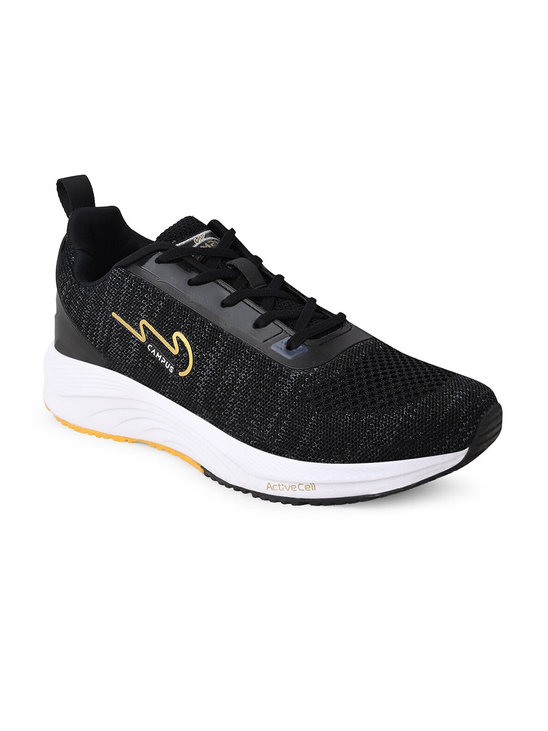 

Campus Men Black Mesh Running Shoes