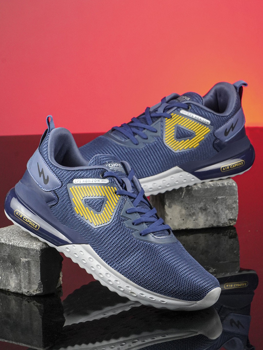 

Campus Men Grey Mesh Running Shoes