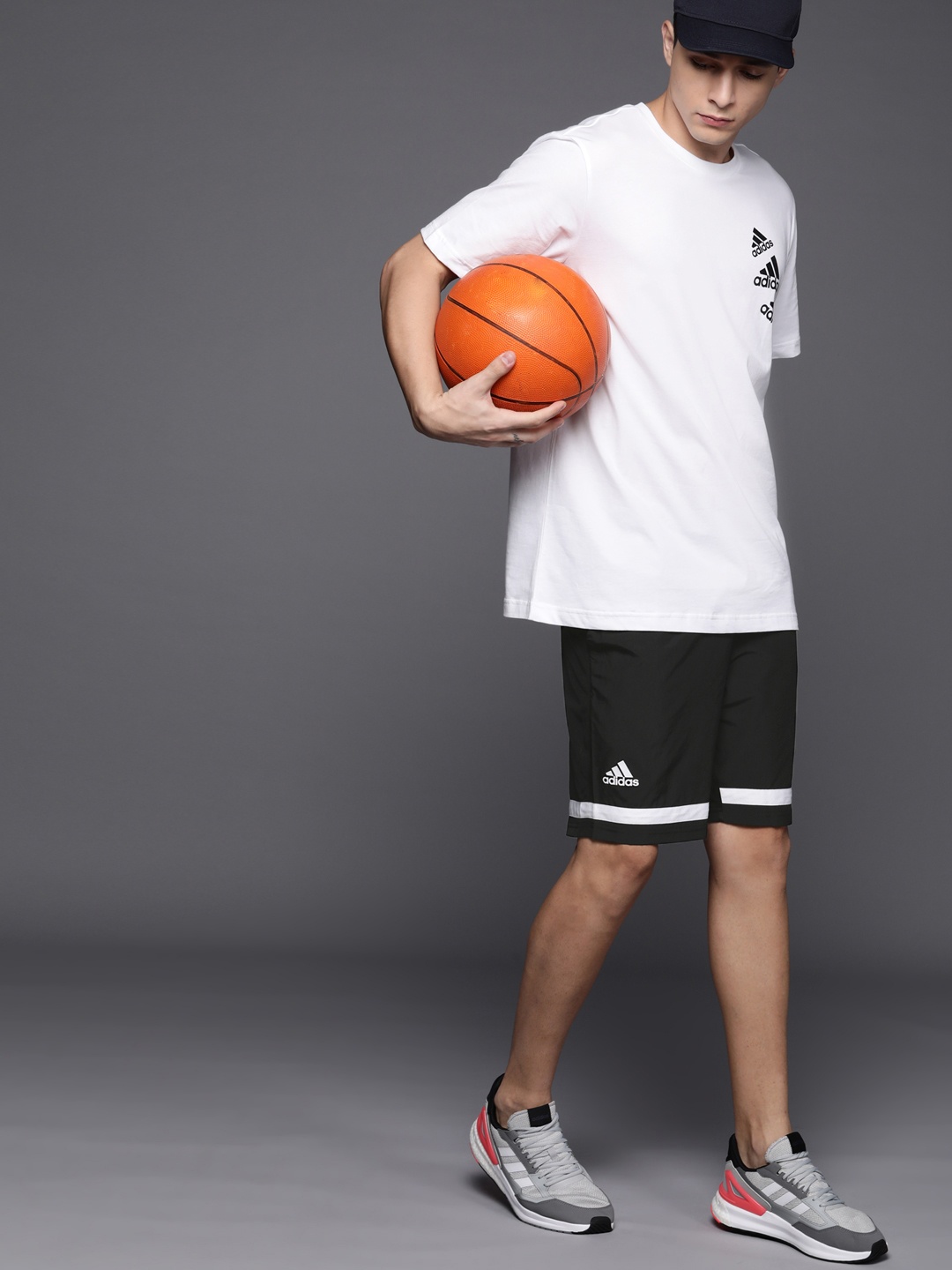

ADIDAS Men Black Striped Detail Club Sports Shorts
