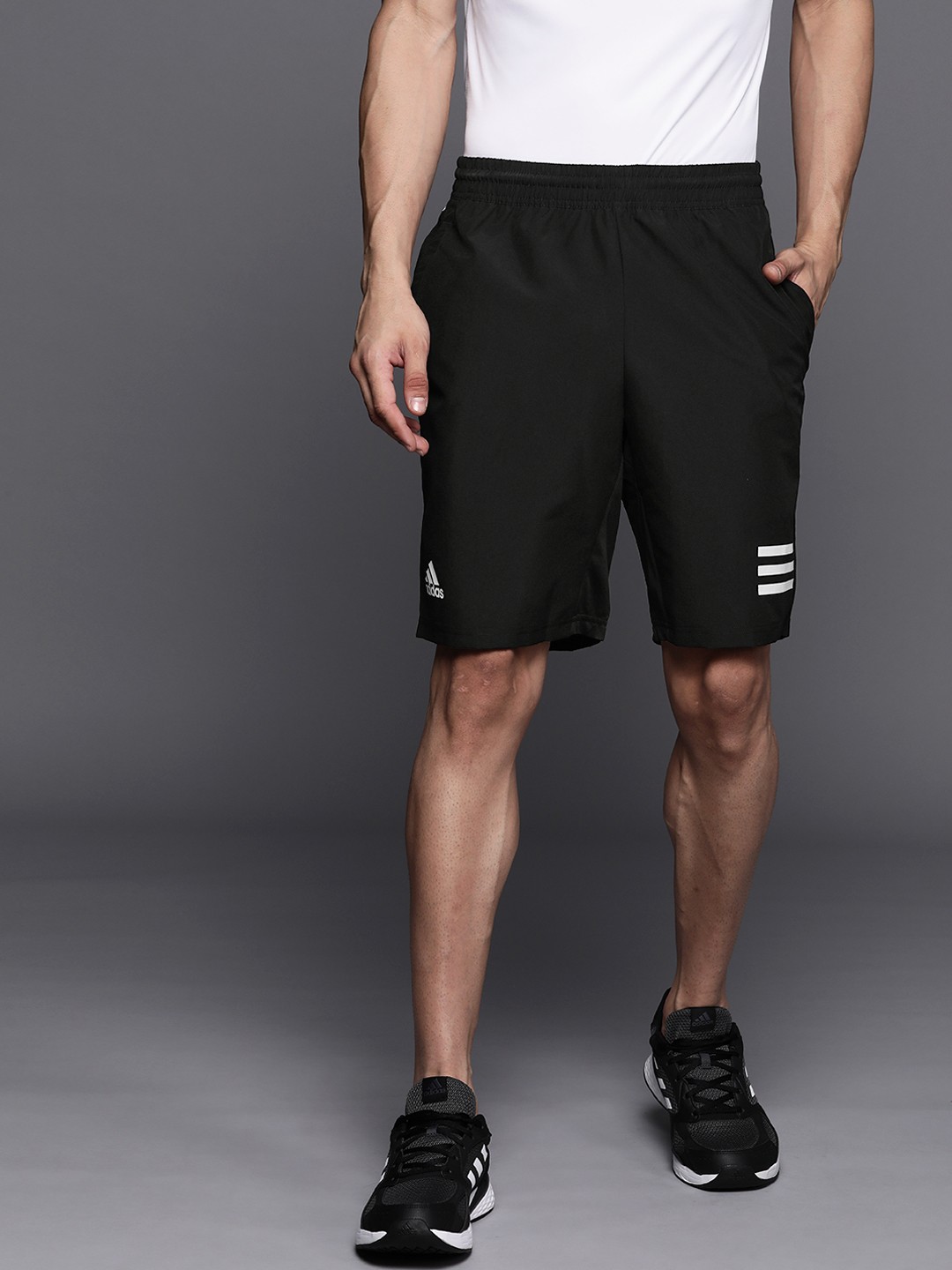 

ADIDAS Men Black Club 3STR Sports Shorts