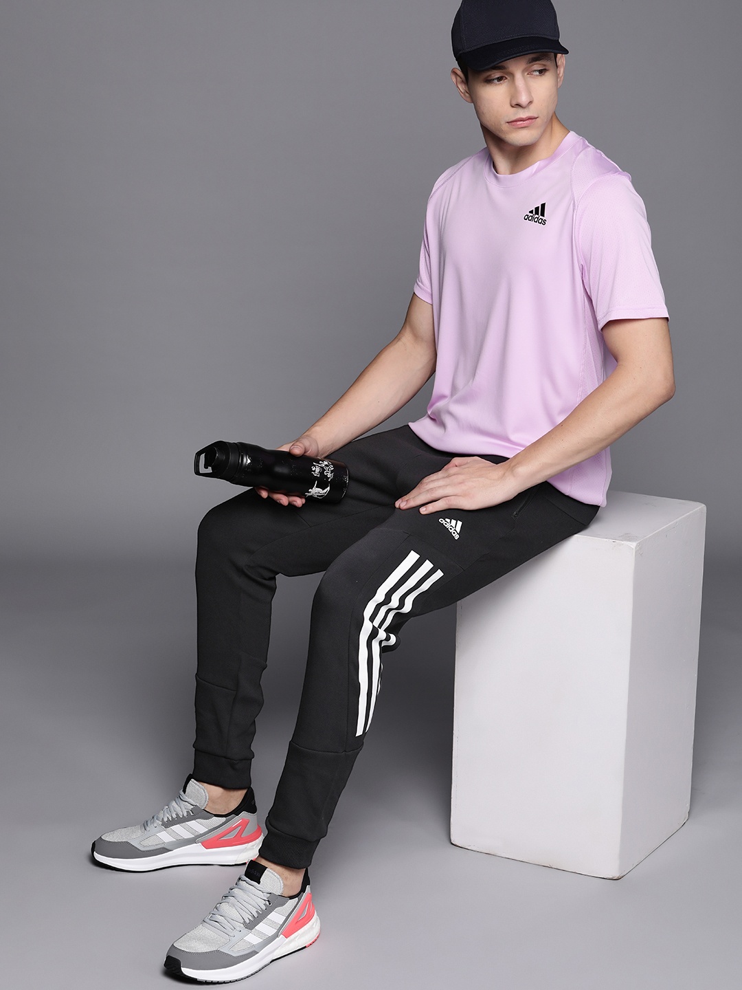 

ADIDAS Men Black 3-Stripes Track Pants