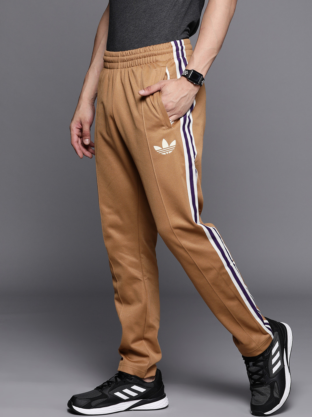 

ADIDAS Originals Men Khaki Striped Track Pants