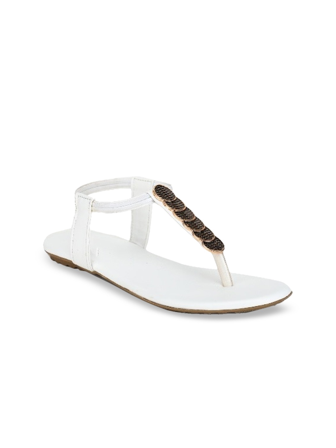 

WOMENS BERRY Women White T-Strap Flats