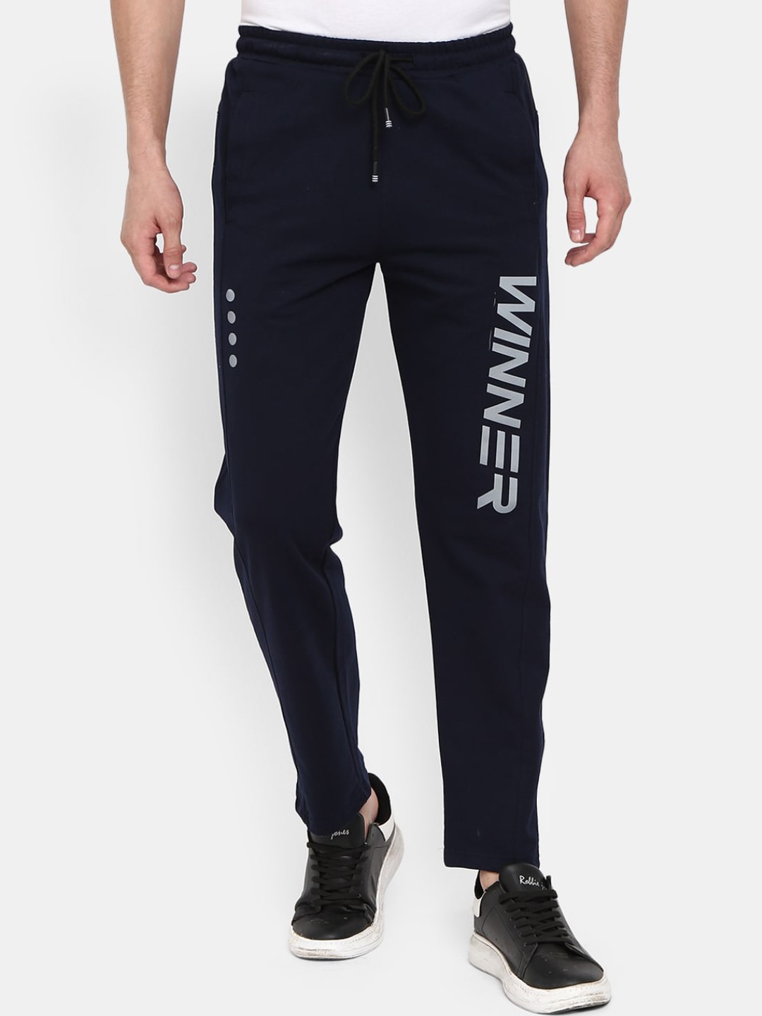 

V-Mart Men Navy Blue Solid Track Pants