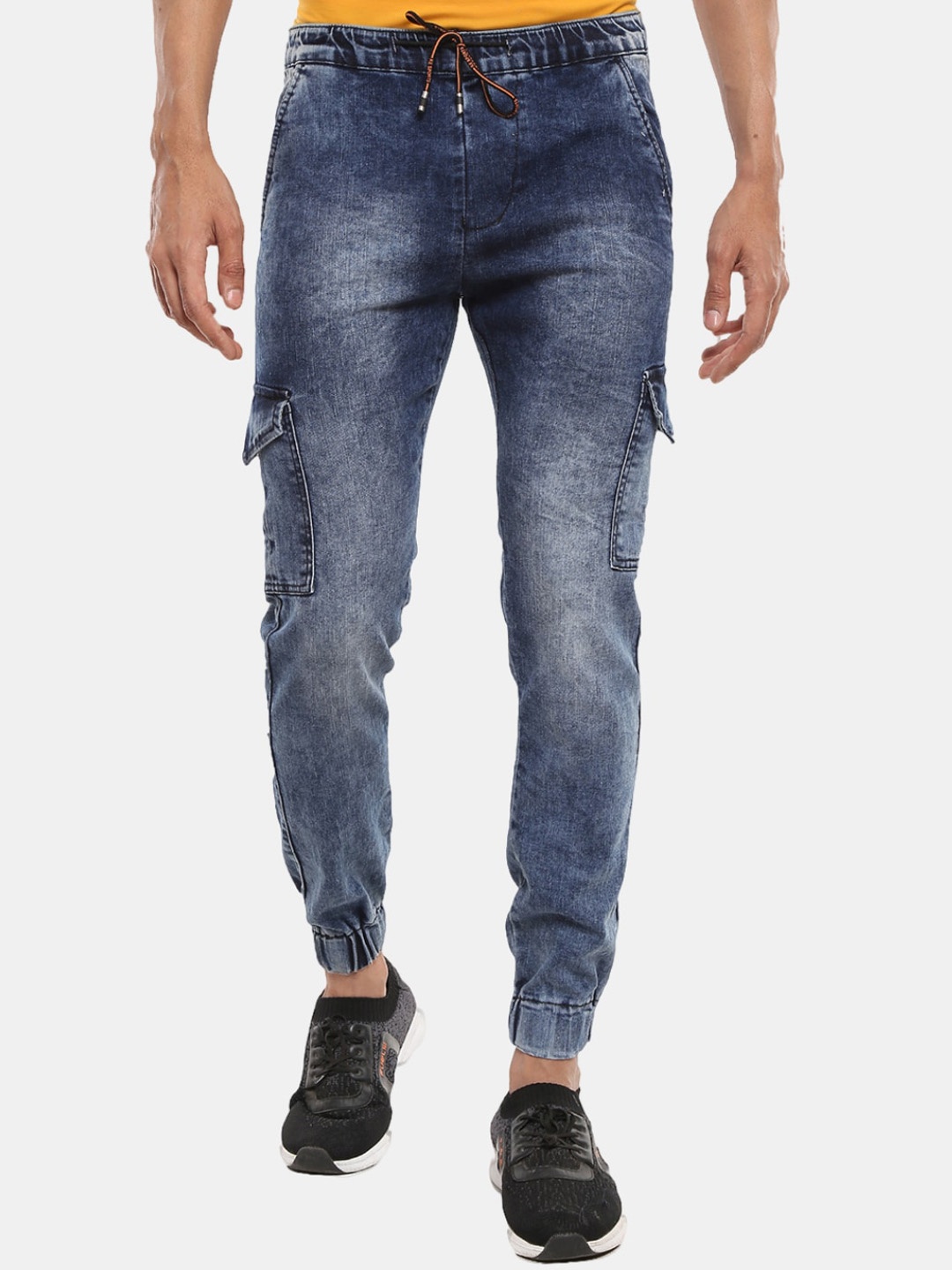 

V-Mart Men Blue Solid Cotton Denim Joggers