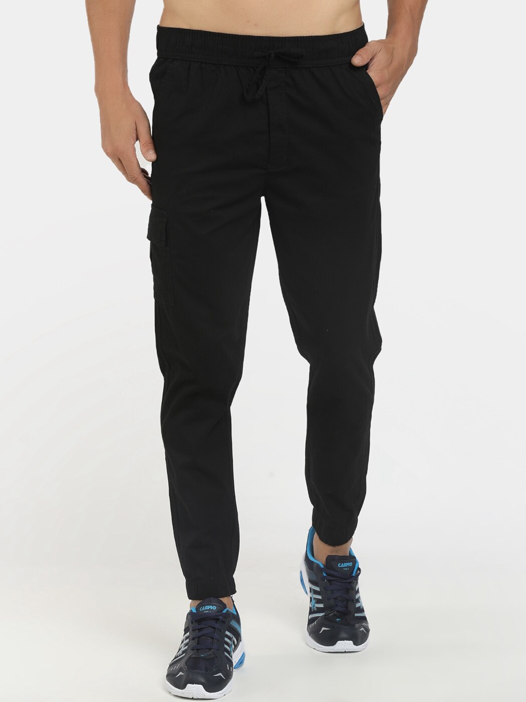 

V-Mart Men Black Solid Cotton Track Pants