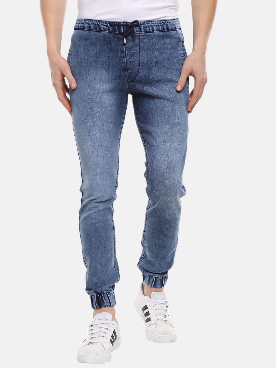 

V-Mart Men Blue Solid Cotton Denim Joggers