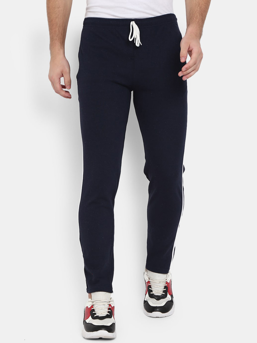 

V-Mart Men Navy Blue Solid Track Pants