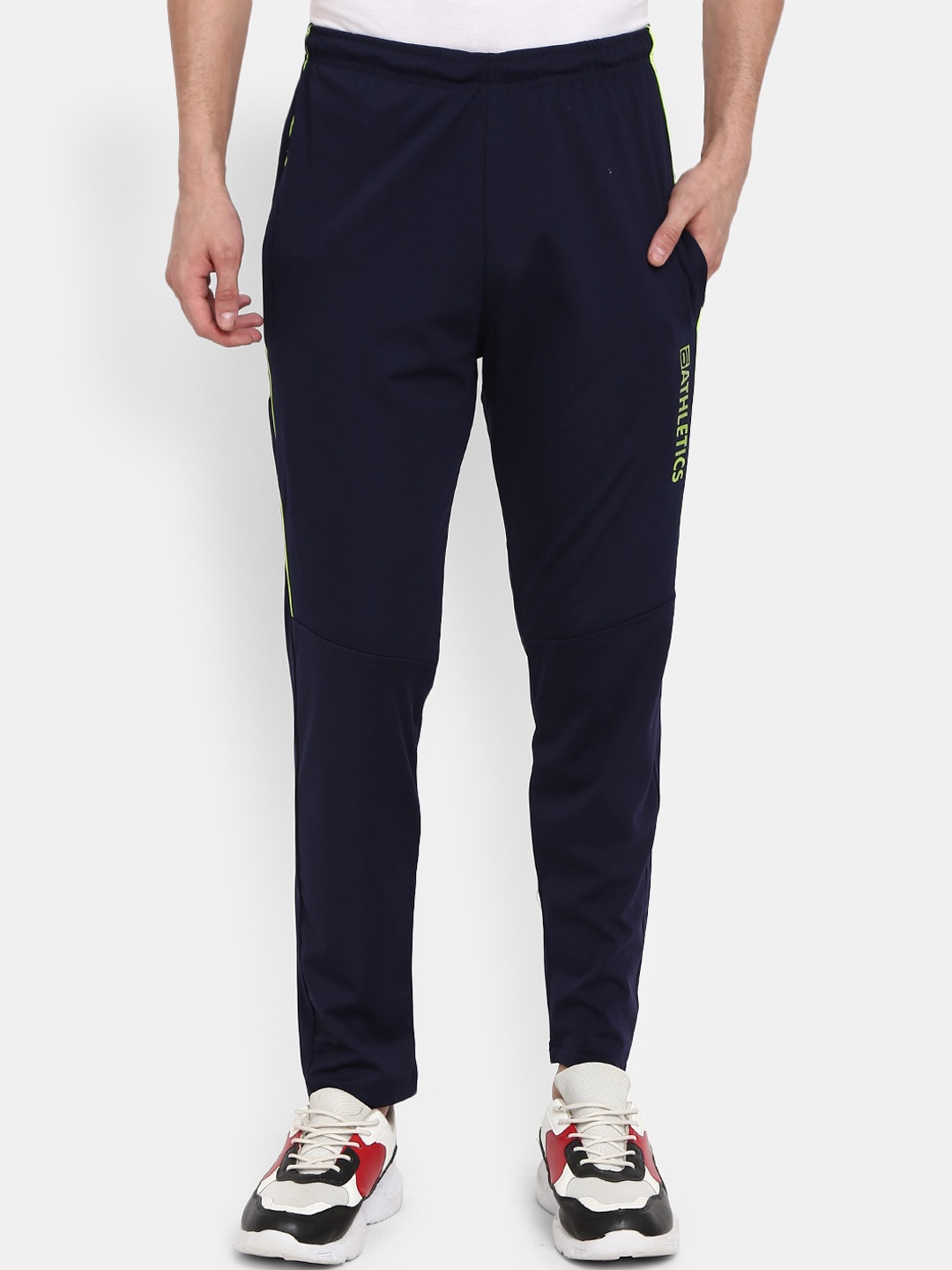 

V-Mart Men Navy Blue Solid Track Pants