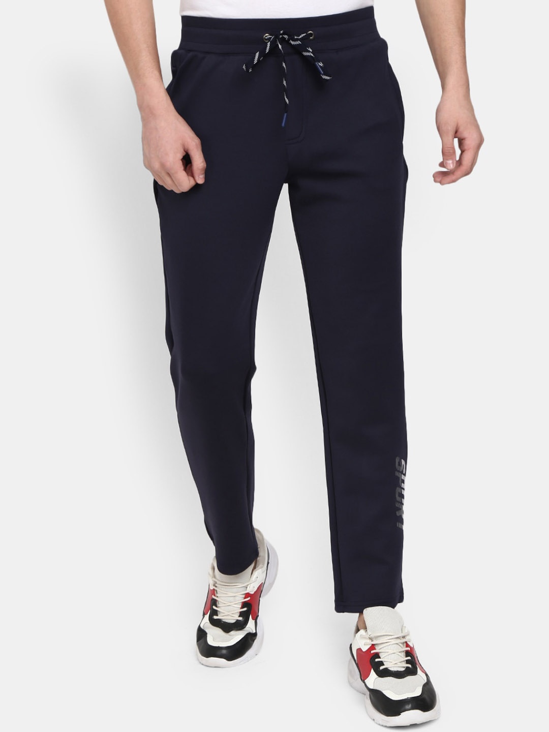 

V-Mart Men Navy Blue Solid Track Pants