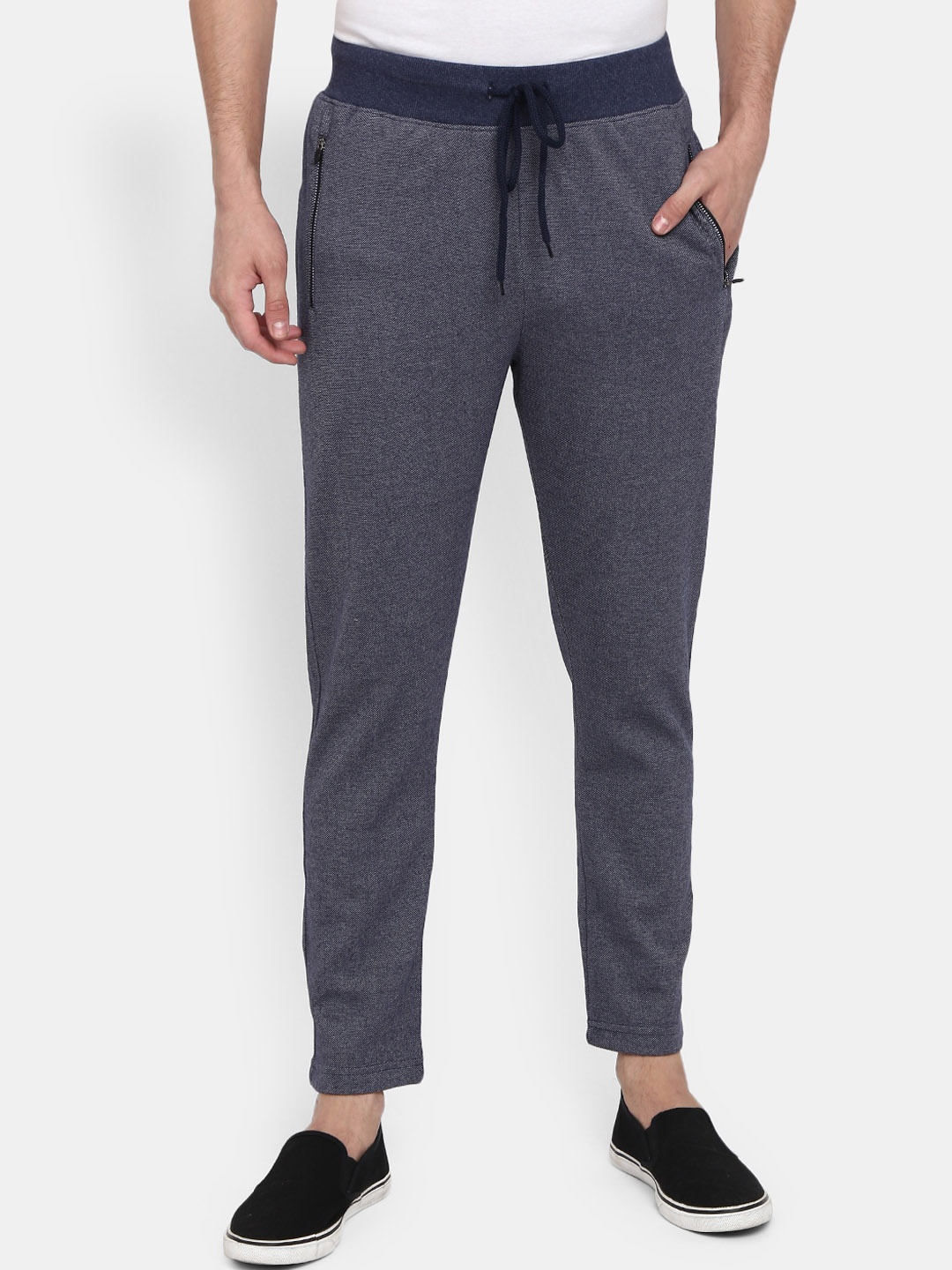 

V-Mart Men Navy Blue Solid Track Pants