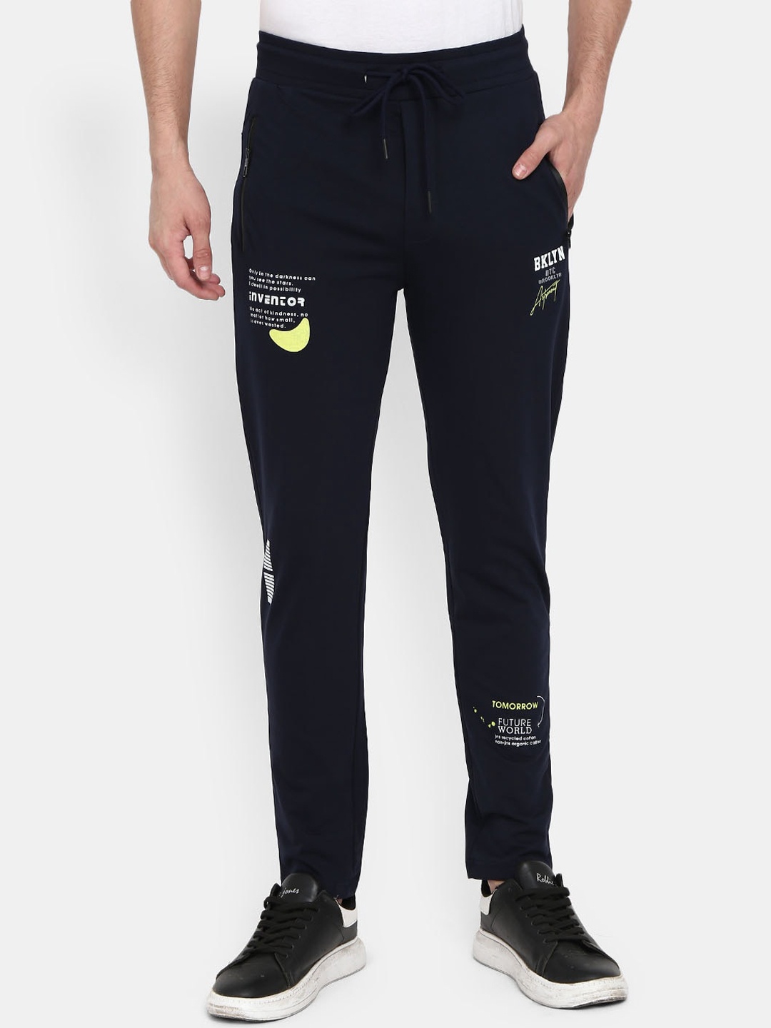 

V-Mart Men Navy Blue Solid Track Pants